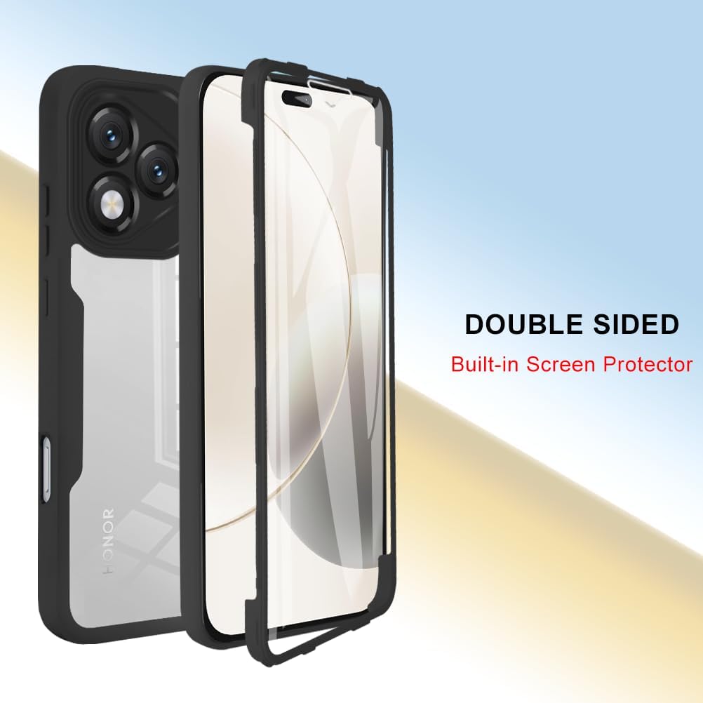 Set 360: Husa cu folie integrata pentru Honor 400 Lite Protectie 360 fata / spate - Negru