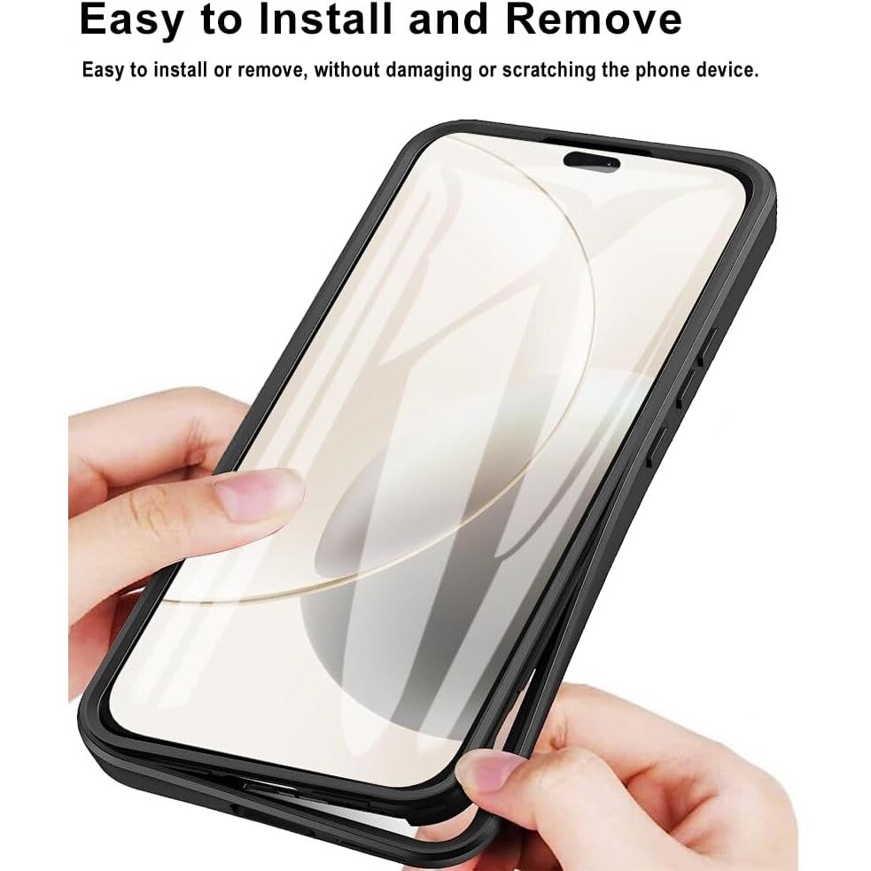Set 360: Husa cu folie integrata pentru Honor 400 Lite Protectie 360 fata / spate - Negru