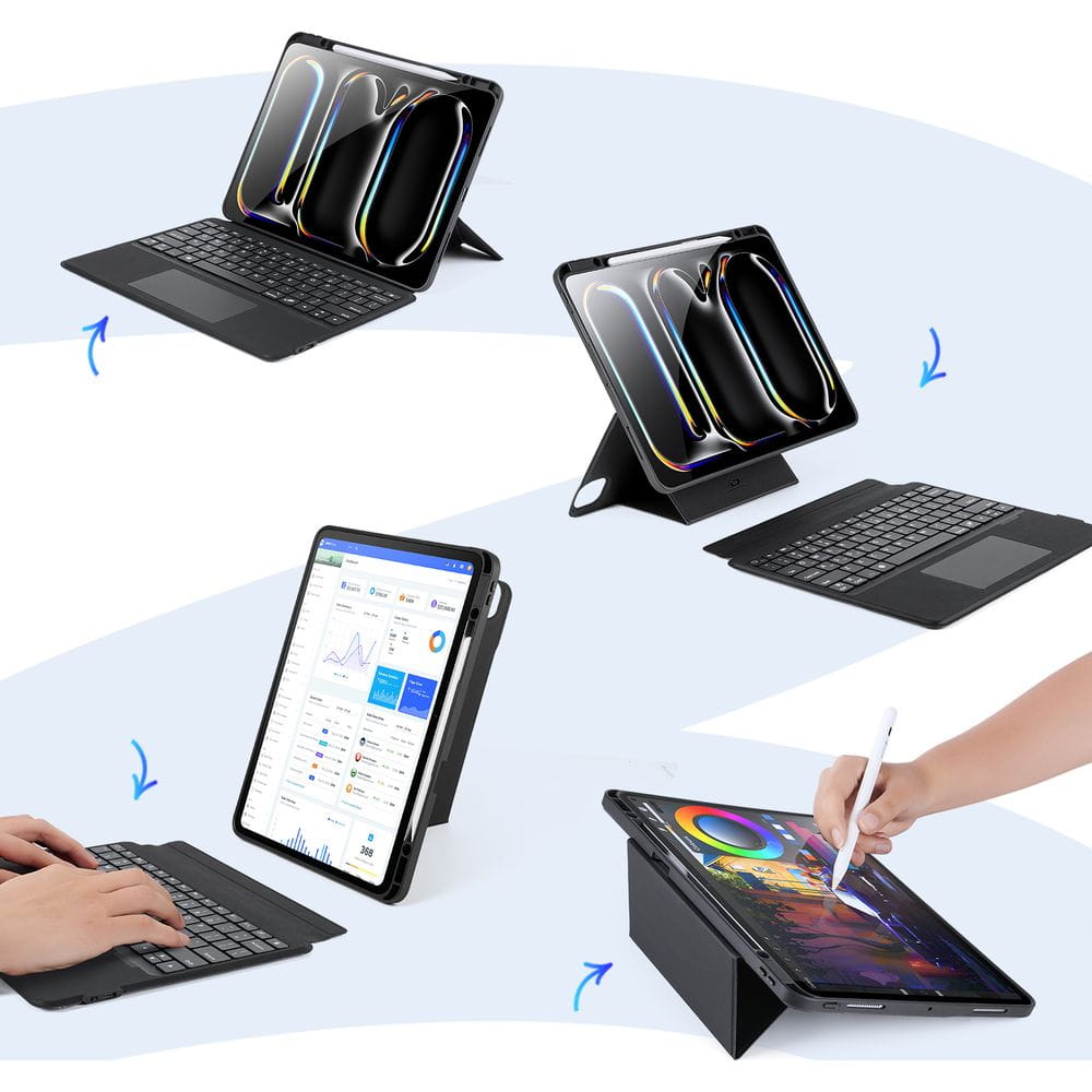 Husa tableta Dux Ducis Bluetooth DK Series pentru iPad Pro 13 "7th gen 2024, negru