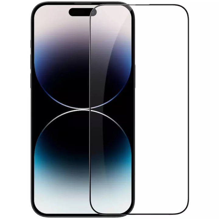 Folie telefon, Sticla, Pentru Apple iPhone 14 Pro Max, Negru