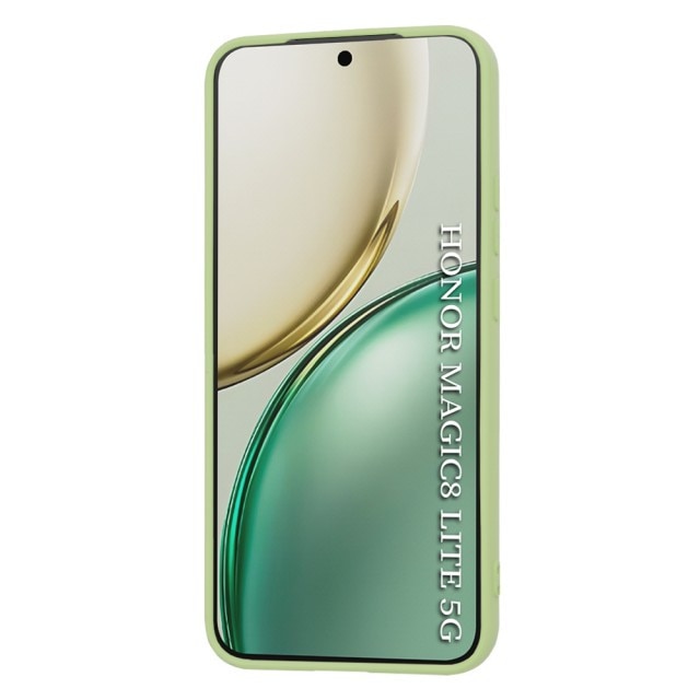 Husa Upzz® No Logo Compatibila Cu Honor Magic 8 Lite, Protectie La Camere, Alcantara La Interior, Matcha Verde