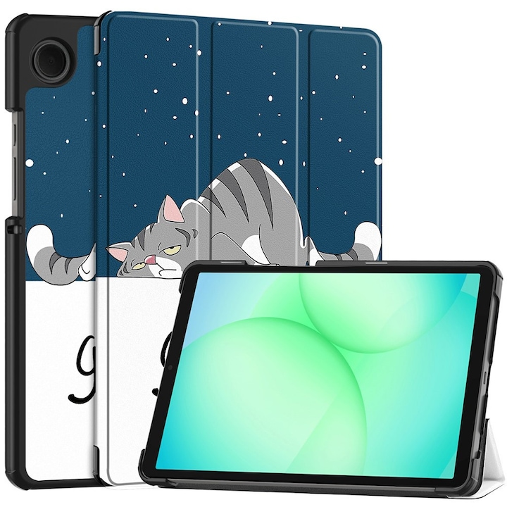 Husa tableta, Smartcase, pentru Samsung Galaxy Tab A11/A9, design elegant, material PU + PC, functie suport, auto sleep/wake