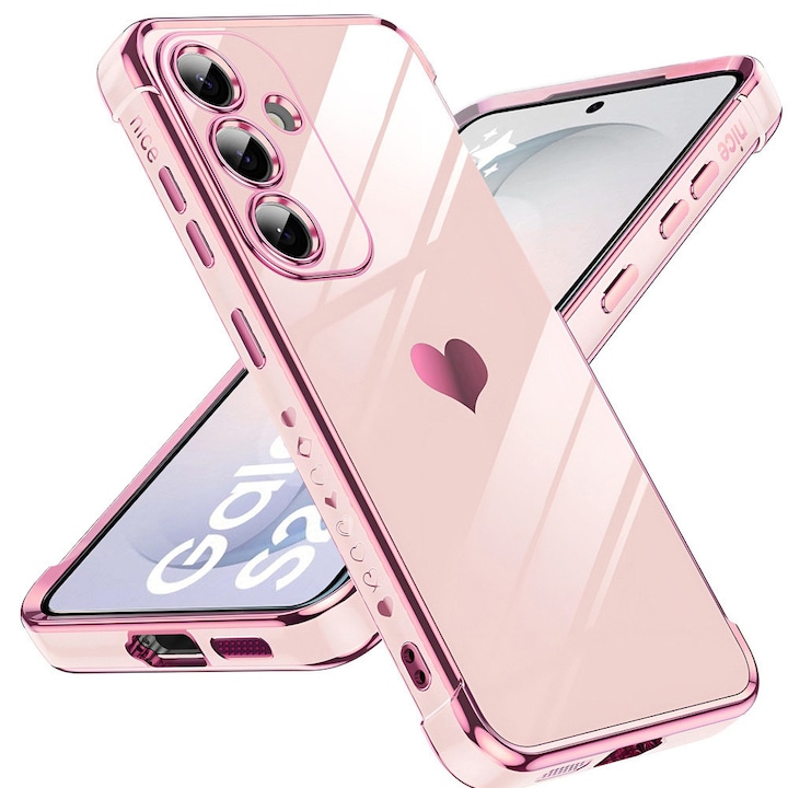 Husa pentru Samsung Galaxy S26, Electro heart, rose gold