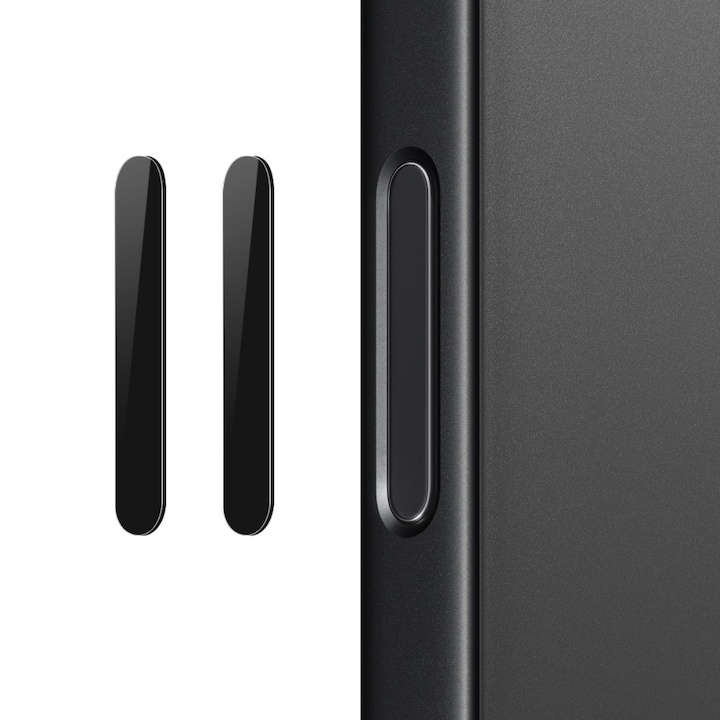 Set 2x folie protectie Northjo pentru buton camera pentru iPhone 16, 16 Plus, 16 Pro, 16 Pro Max, negru, rezistenta 9H