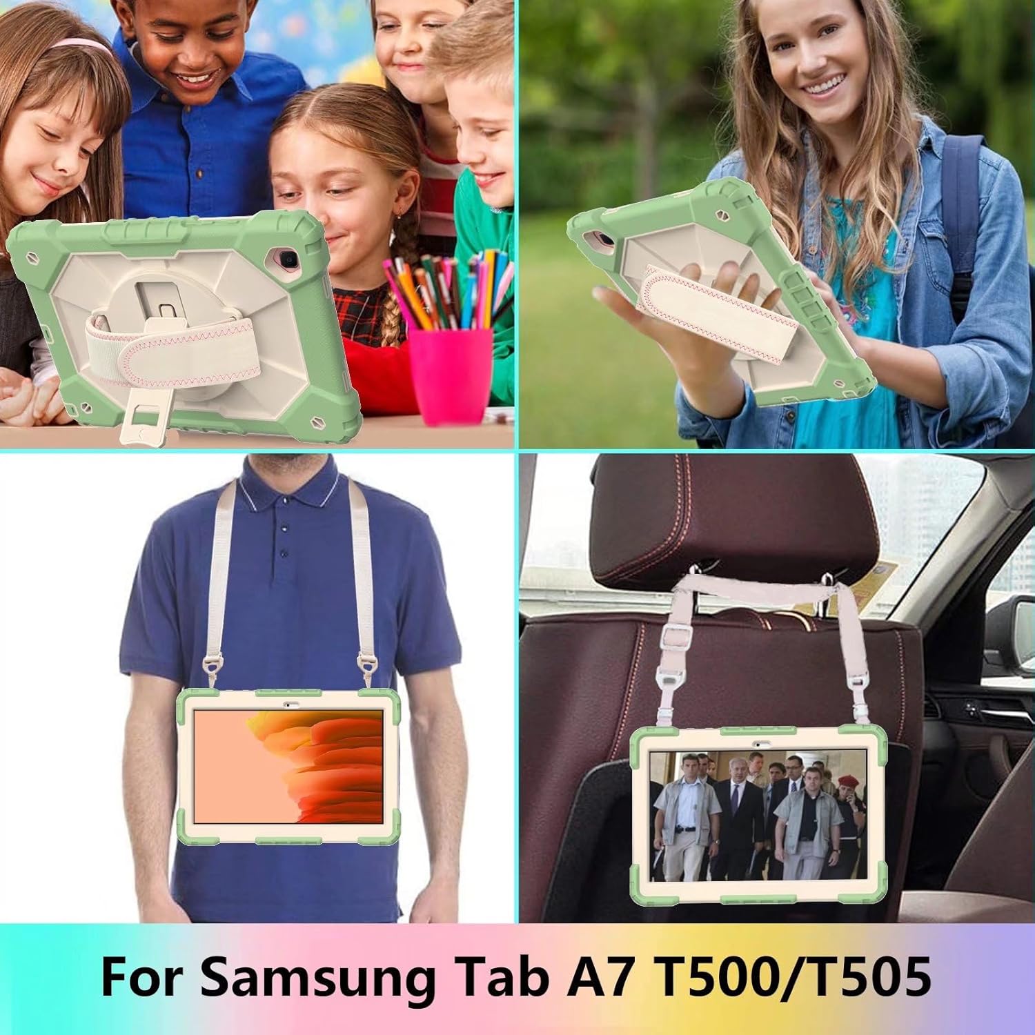 Husa Shockproof Armor pentru Samsung Galaxy Tab A8 (X200/X205), 10.5", Sigloo, stand Built-in, Protectie 360, Verde