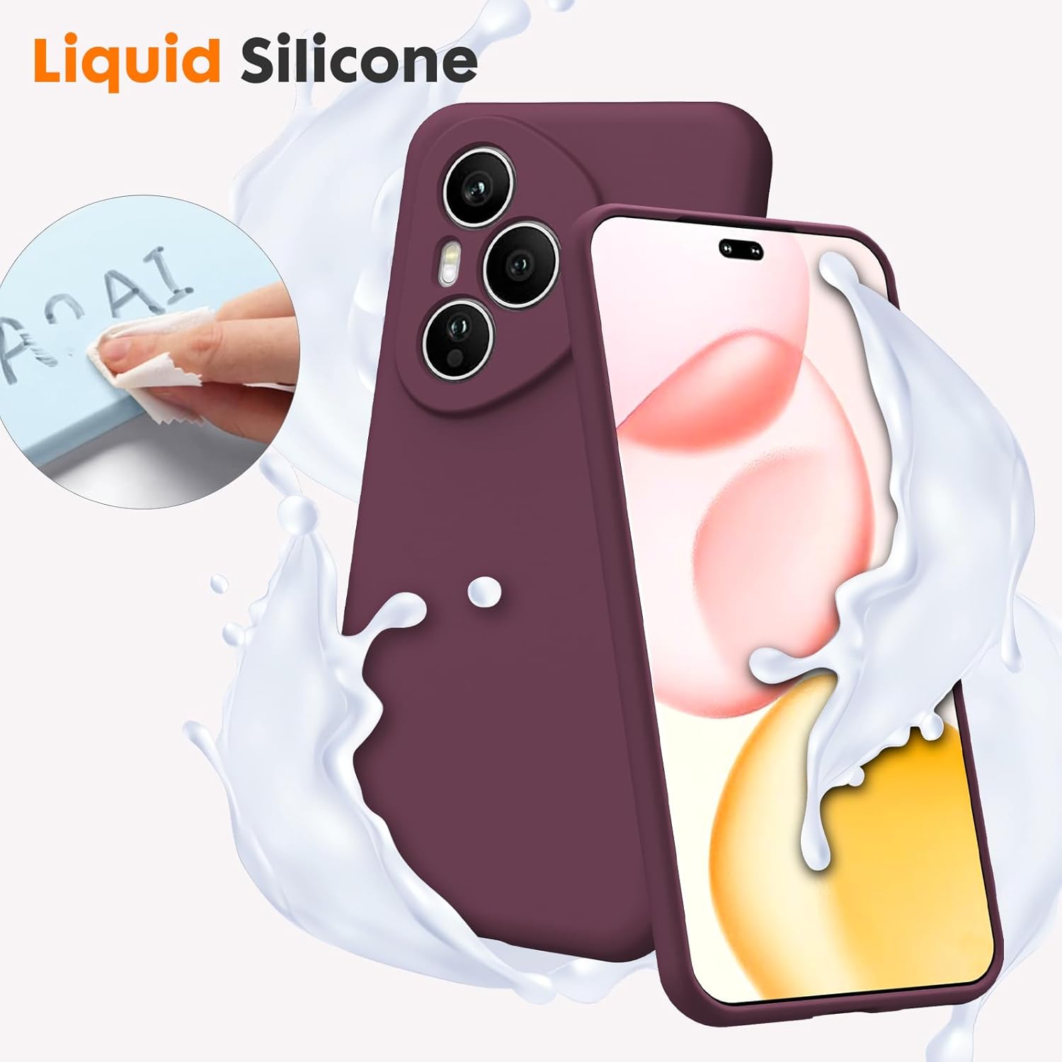Husa Soft Touch, slim, ALC Mobile, anti soc, compatibila cu Honor 400 Pro, Visiniu Tpu