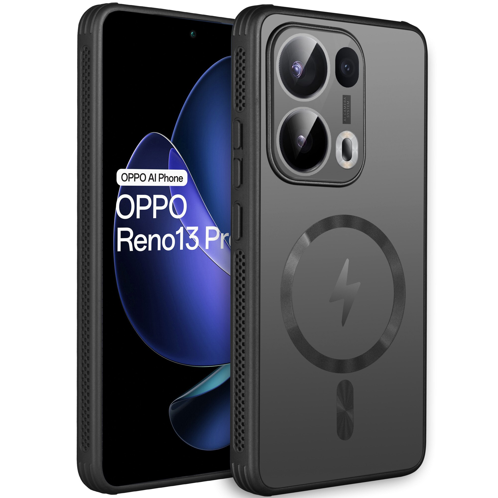 Husa telefon XGSM pentru Oppo Reno 13 Pro, MagSafe, neagra, cu protectie pentru camera, material rezistent