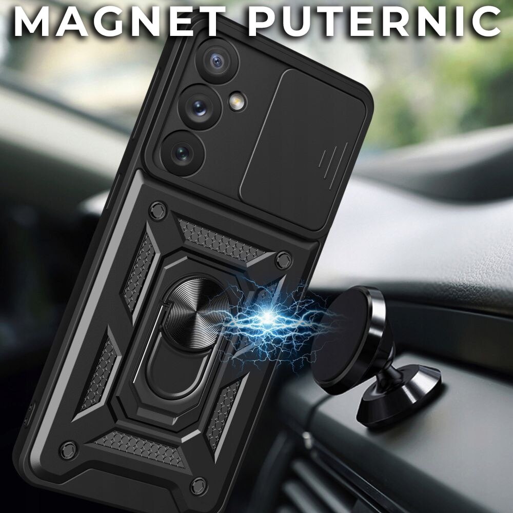 Husa pentru Samsung Galaxy A16 DaDen® Hybrid Armor Kickstand, Slider Camera, Antisoc, Protectie Superioara, Albastru