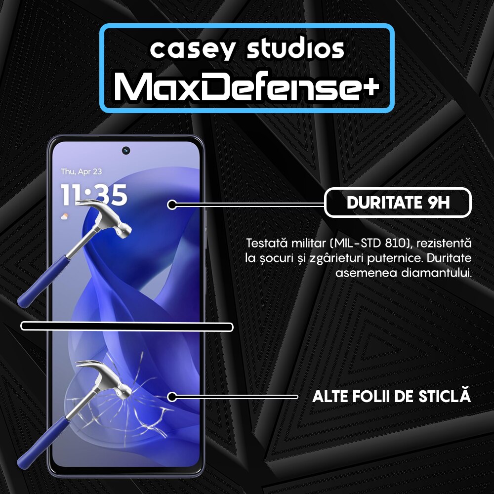 Folie Sticla CASEY STUDIOS compatibila cu Motorola Moto G Power (2025), Full Glue, Sticla Securizata, Duritate Militara, Ultra HD, Protectie Profesionala Ecran 3D, Anti Zgarieturi, Anti Socuri