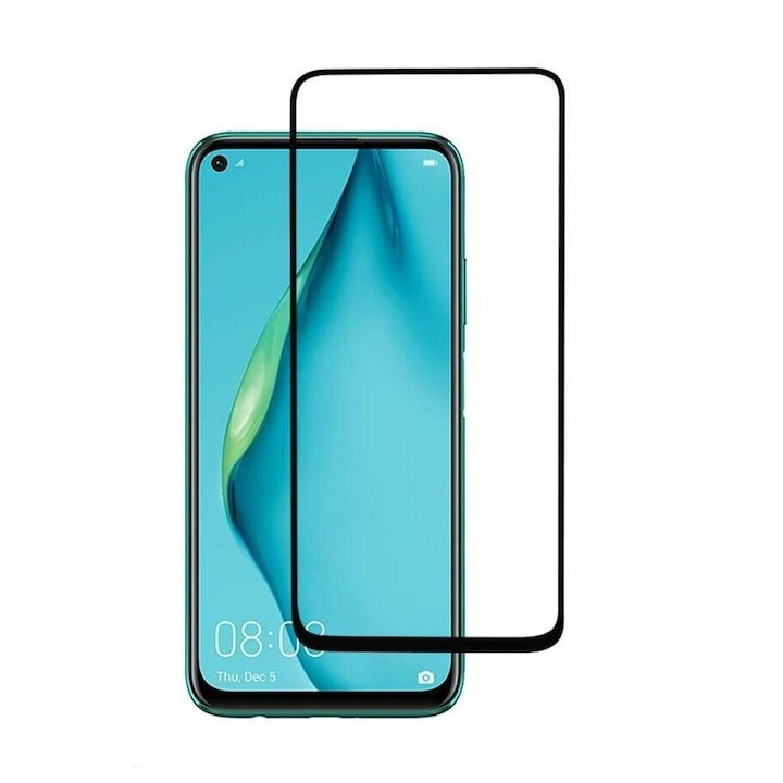Folie protectie Premium Huawei P 40 Lite Full Cover Black 6D, Full Glue, Sticla securizata