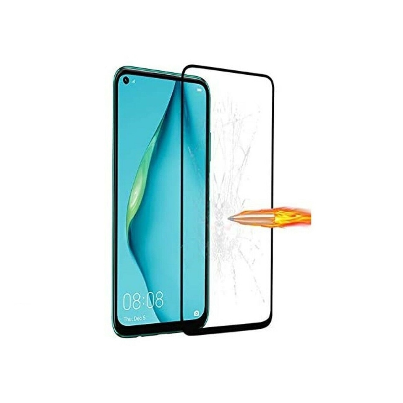 Folie protectie Premium Huawei P 40 Lite Full Cover Black 6D, Full Glue, Sticla securizata