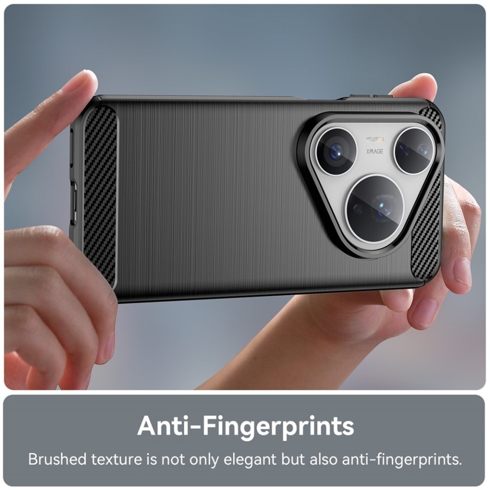 Husa pentru Huawei Pura 80 Pro / Pura 80 Ultra, SKYDDAR INNOVATION, CarbonFiber, Antisoc, set cu sticker, Negru