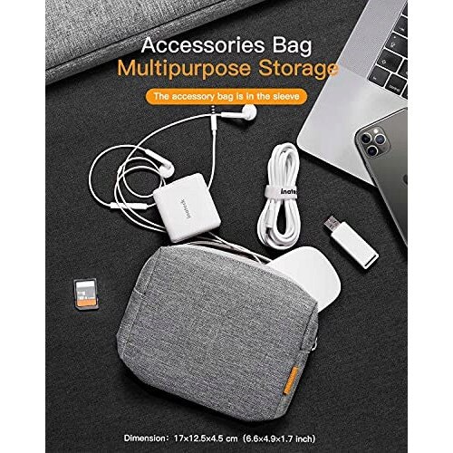 Etui laptop, 30,5x21,5x2cm, impermeabil, cu buzunar, pentru MacBook Air/Pro 13" si alte laptopuri subtiri