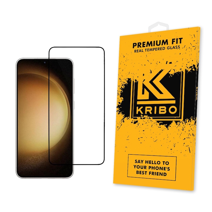 Folie sticla securizata pentru Samsung S22 Plus, Deblocare Prin Amprenta, Kribo Premium Fit, Transparenta HD, Protectie Ecran Premium, Full Cover, Full Glue