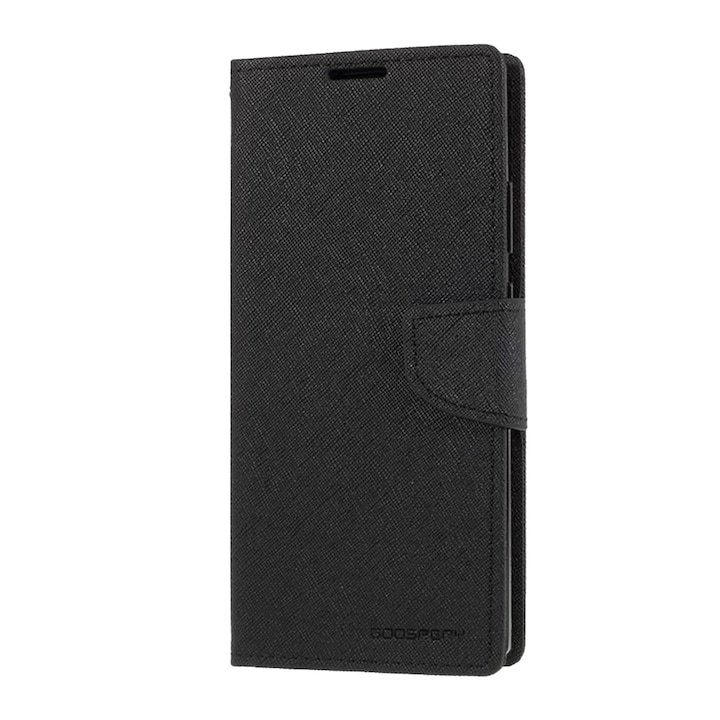 Husa tip carte compatibila cu Motorola Moto E7 Power, Goospery Flip Book, inchidere magnetica, buzunar card, premium stand, Negru