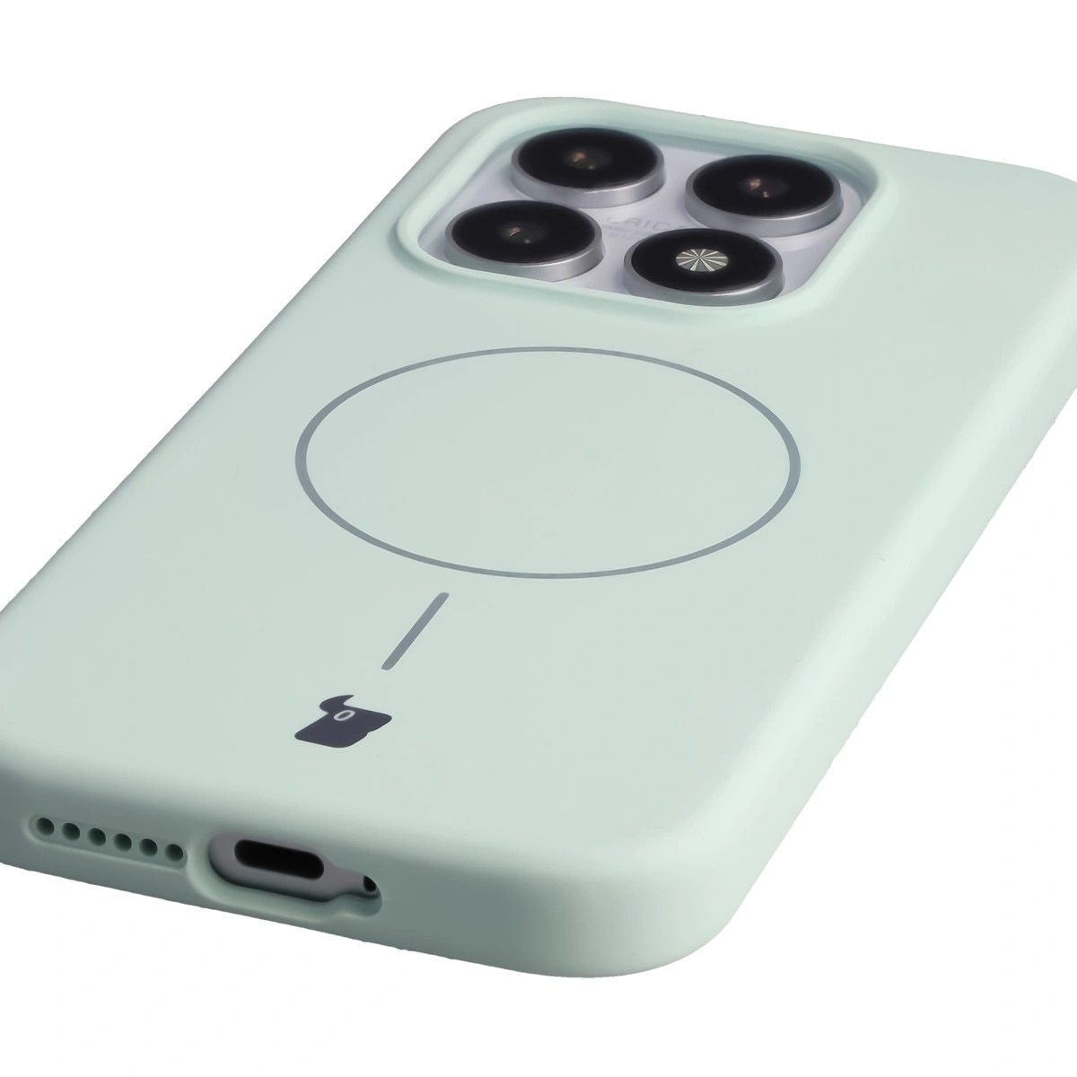 Husa, Bizon Soft Case Magnetic pentru Xiaomi 17, Somon Deschis / Verde Fistic