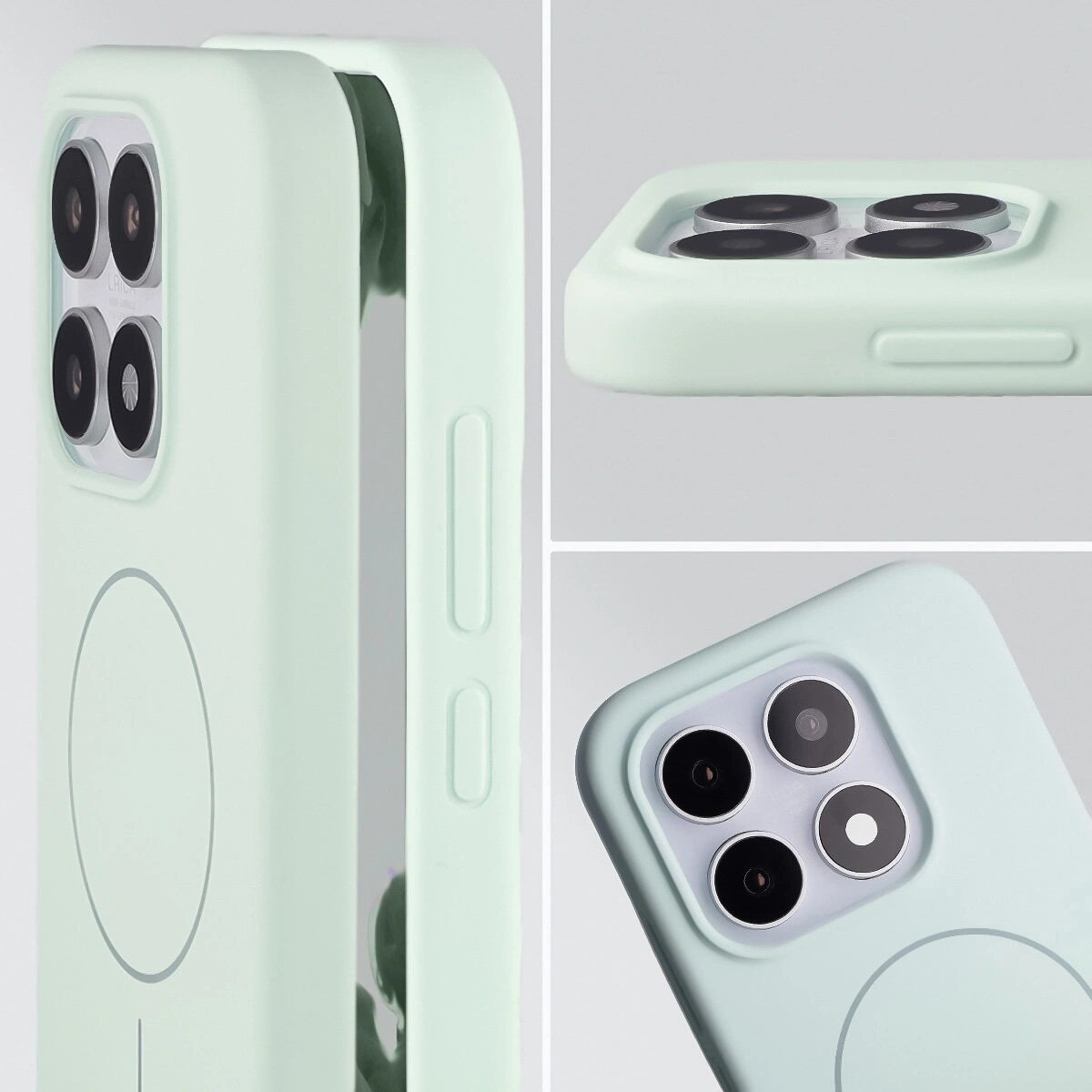 Husa, Bizon Soft Case Magnetic pentru Xiaomi 17, Somon Deschis / Verde Fistic