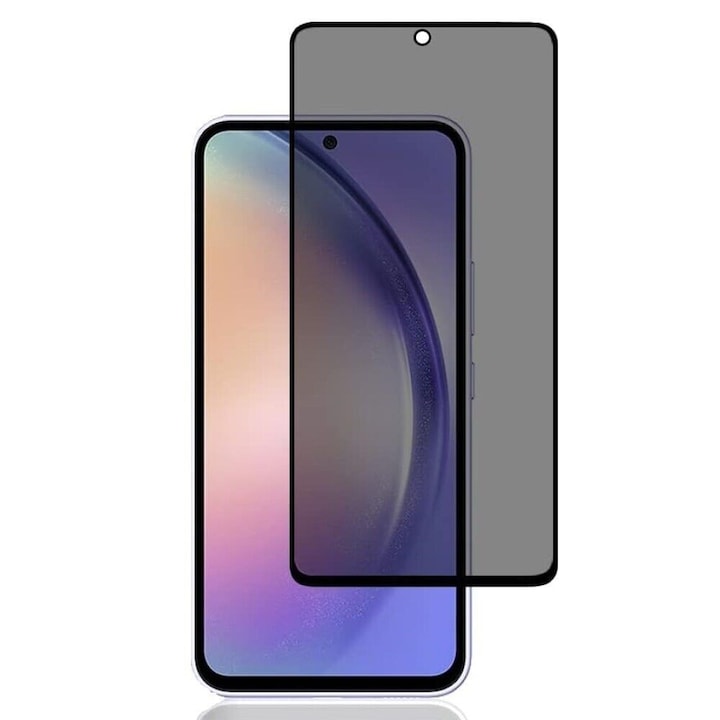 Folie Sticla Securizata, Cyrax, Pentru Xiaomi Redmi Note 13 Pro Plus, Privacy Classic, 2.5D, Confidentialitate 35°, Negru Transparent