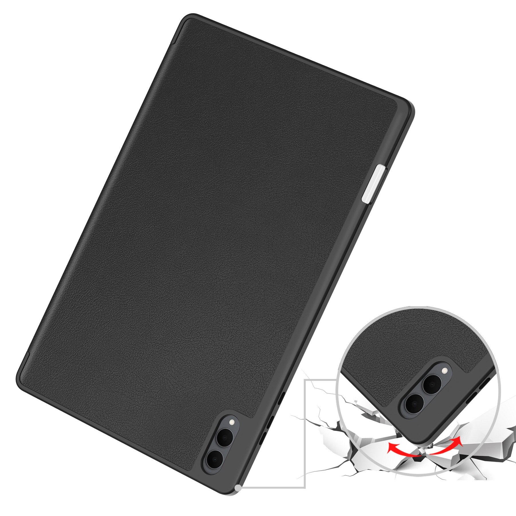 Husă tabletă EtuiTab pentru Samsung Galaxy Tab S11 11", neagră, din piele ecologică, cu suport pentru stylus