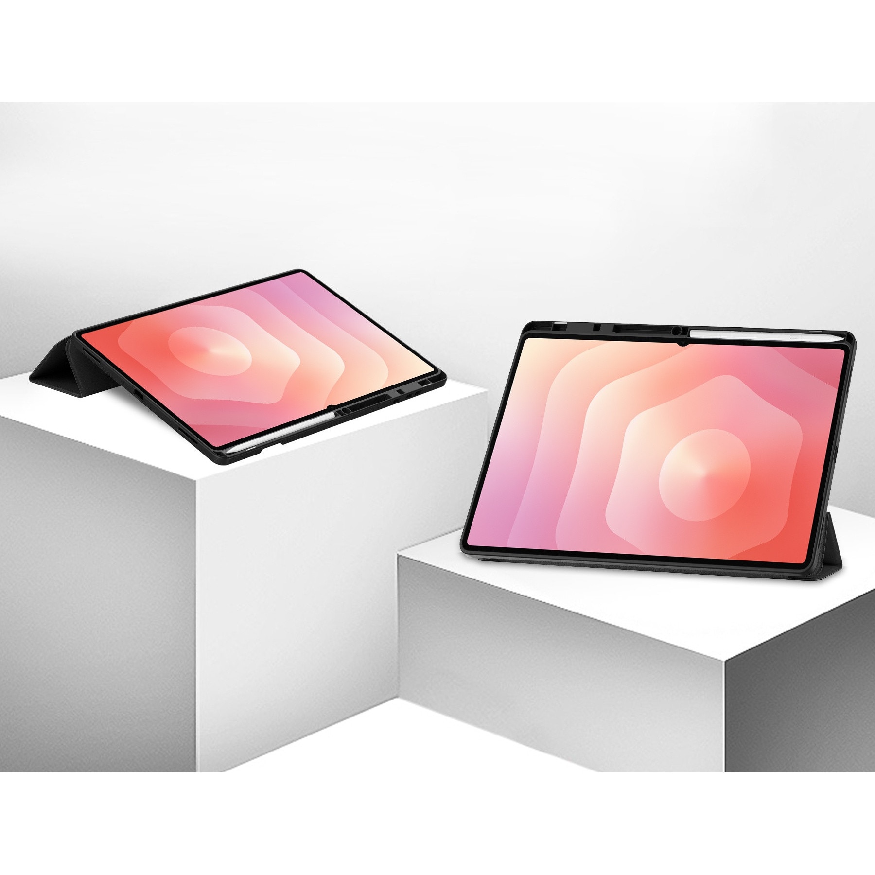 Husă tabletă EtuiTab pentru Samsung Galaxy Tab S11 11", neagră, din piele ecologică, cu suport pentru stylus