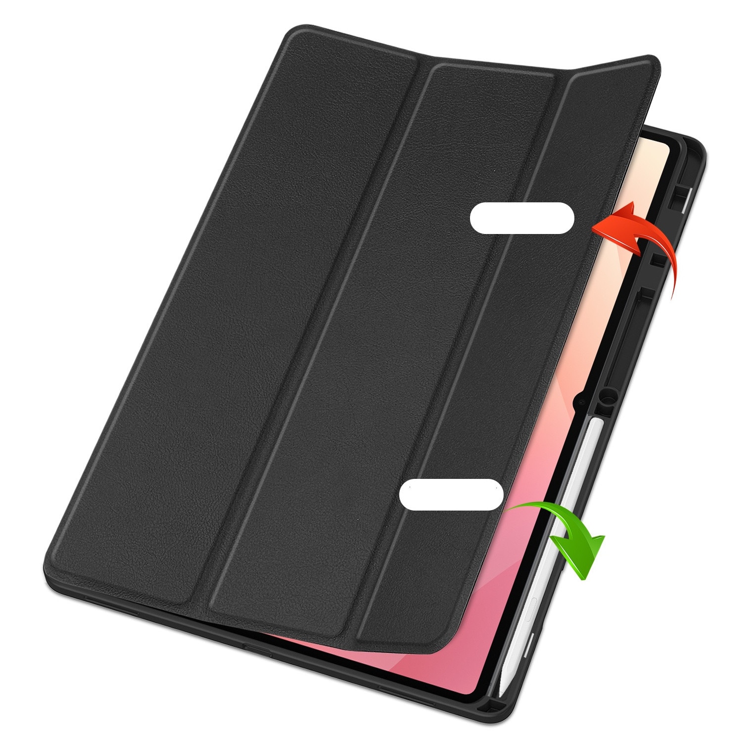 Husă tabletă EtuiTab pentru Samsung Galaxy Tab S11 11", neagră, din piele ecologică, cu suport pentru stylus
