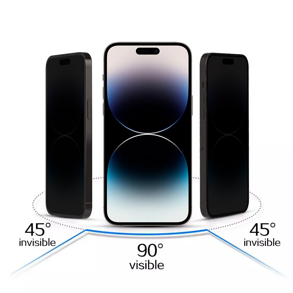 Folie protectie pentru Apple iPhone 15 Pro Max, Sticla Securizata Tel Protect PREMIUM 10X PRIVACY TITANIUM, oleofoba, margini negre