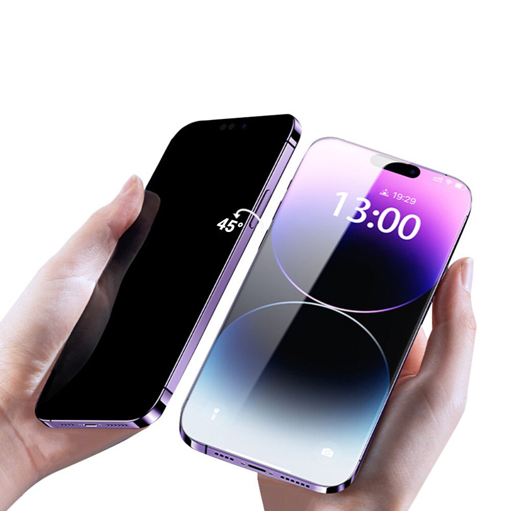 Folie protectie pentru Apple iPhone 15 Pro Max, Sticla Securizata Tel Protect PREMIUM 10X PRIVACY TITANIUM, oleofoba, margini negre