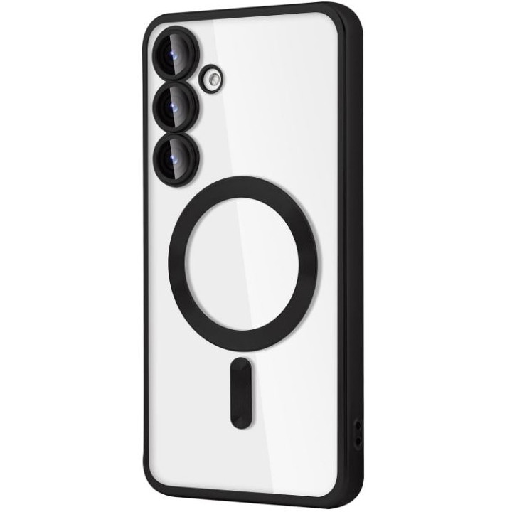 Husa compatibila cu Samsung Galaxy A54, Magsafe, Protectie Camera, Rezistent la socuri, Margine Neagra, TSS