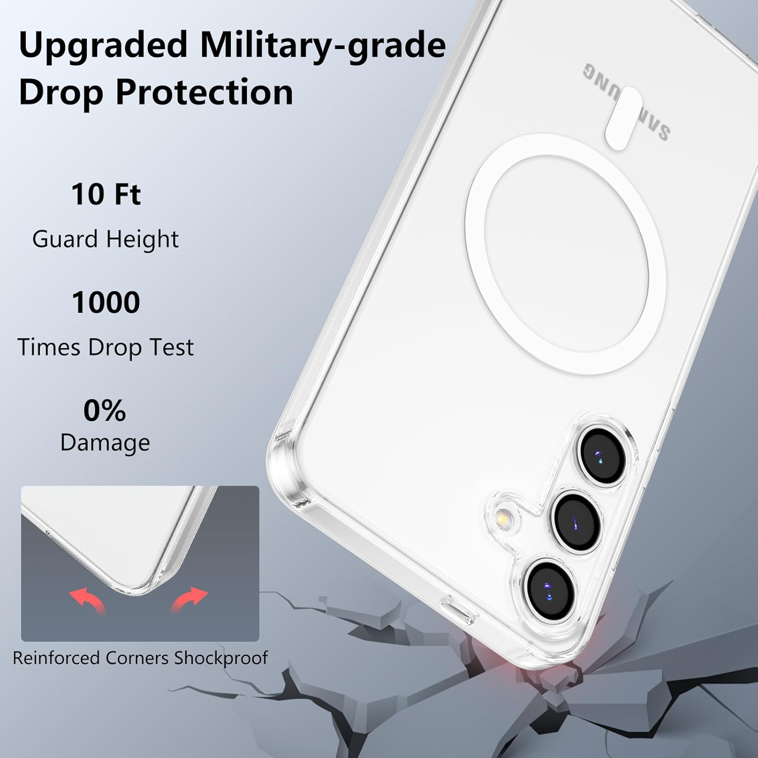 BestCase® Husa pentru Samsung Galaxy S25, Mag Anti Shock TPU, Tehnologie MagSafe, Reinforced 4 Corners, Transparenta