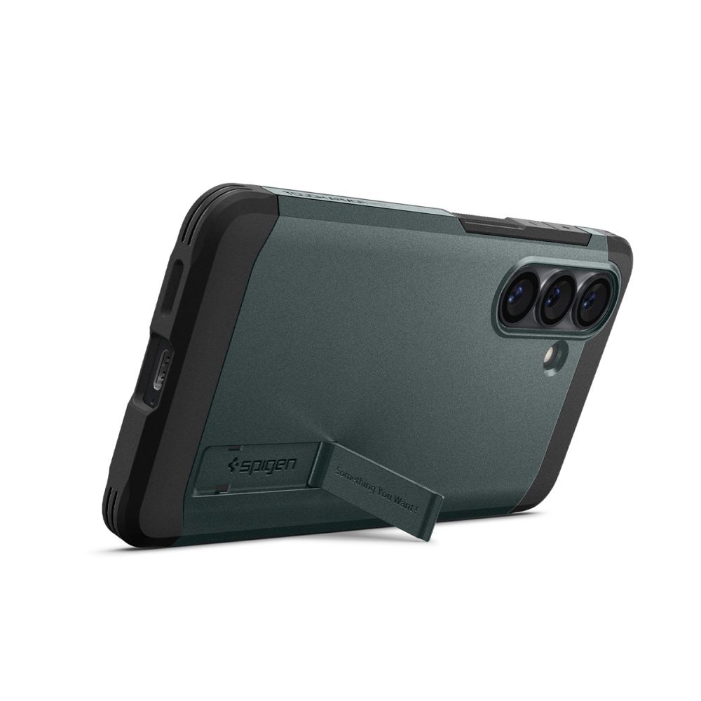 Carcasa Spigen Tough Armor MagSafe, verde abisal, hibrid PC + TPU, compatibilă cu Samsung Galaxy S26 Plus