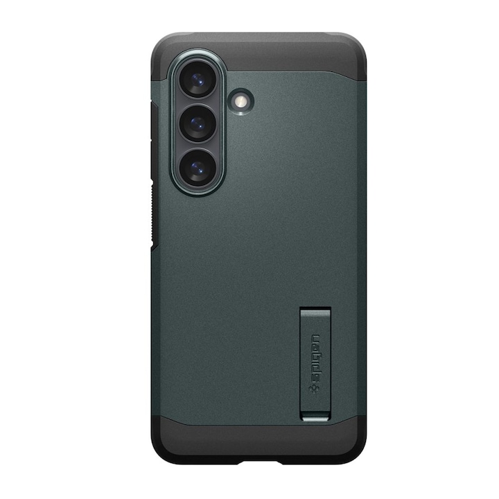 Carcasa Spigen Tough Armor MagSafe, verde abisal, hibrid PC + TPU, compatibilă cu Samsung Galaxy S26 Plus