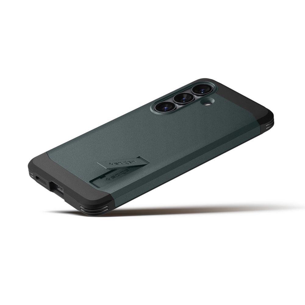 Carcasa Spigen Tough Armor MagSafe, verde abisal, hibrid PC + TPU, compatibilă cu Samsung Galaxy S26 Plus
