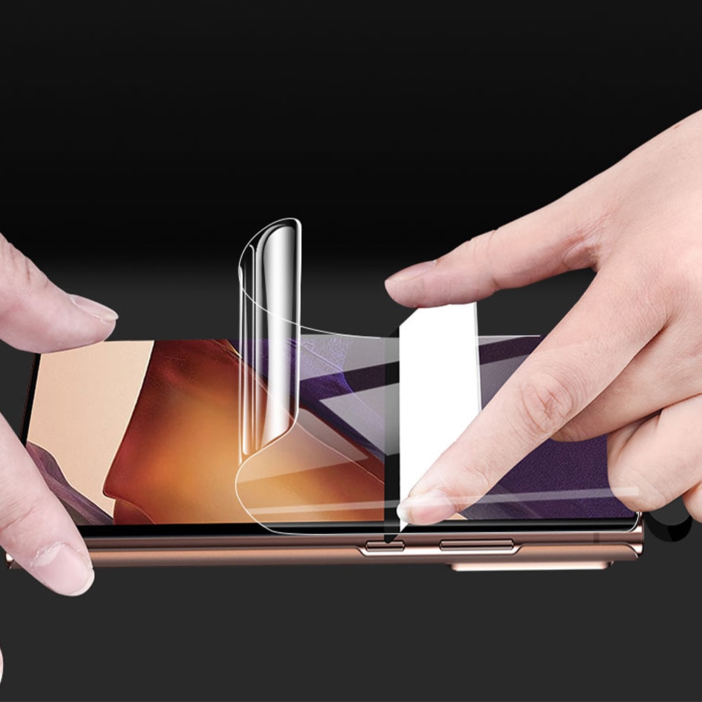 Folie PolyFlex compatibila cu Samsung Galaxy S24, Polimer siliconic de 100 de microni, Montare usoara, fara lichid, Regenerabila, Lipici pe intreaga suprafata, Compatibila cu senzorul de amprenta, Claritate HD Pro, Full Face