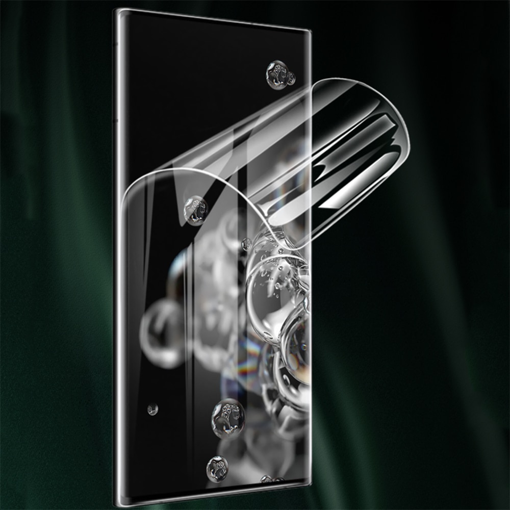 Folie PolyFlex compatibila cu Samsung Galaxy S24, Polimer siliconic de 100 de microni, Montare usoara, fara lichid, Regenerabila, Lipici pe intreaga suprafata, Compatibila cu senzorul de amprenta, Claritate HD Pro, Full Face