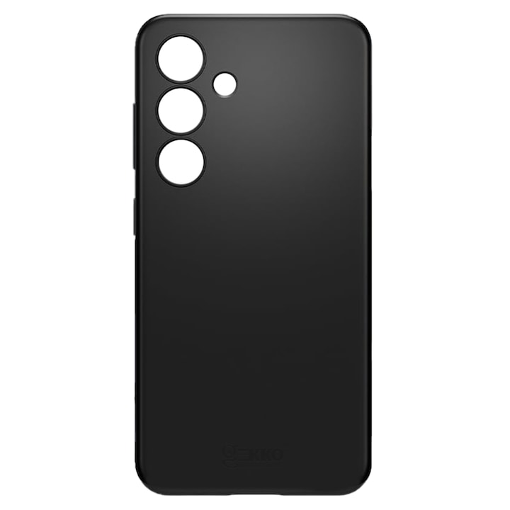 Husa pentru Samsung S24, Mata, Ultrasubtire, din silicon gel, cu decupaje la camere, 0.3mm, antiamprente, Gekko, Neagra