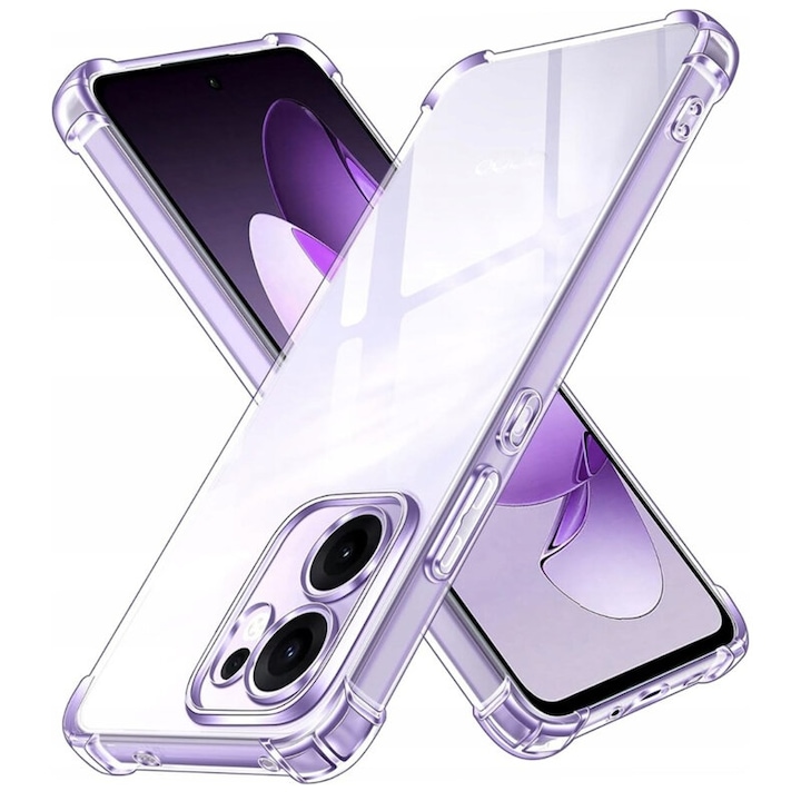 BestCase® Husa Anti Shock TPU + Folie de sticla inclusa Compatibila cu OPPO Reno13 F 5G, Transparenta
