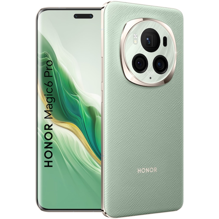 RESIGILAT: Telefon mobil HONOR Magic 6 Pro, Dual SIM, 12GB RAM, 512GB, 5G, Sage Green