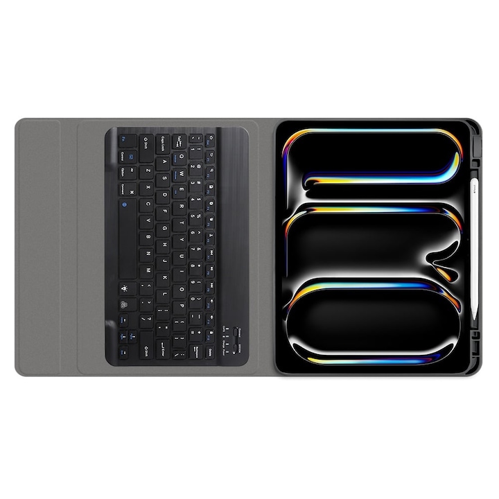 Husa cu Tastatura pentru iPad Pro 11 (2024) - Techsuit CozyTab Case - Black
