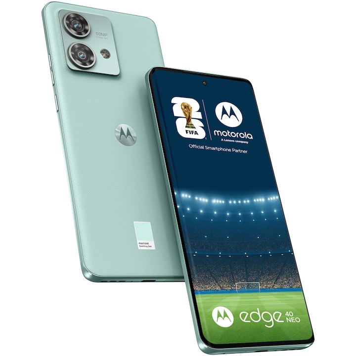 Telefon mobil Motorola Edge 40 Neo, Dual SIM, 256GB, 12GB RAM, 5G, Soothing Sea