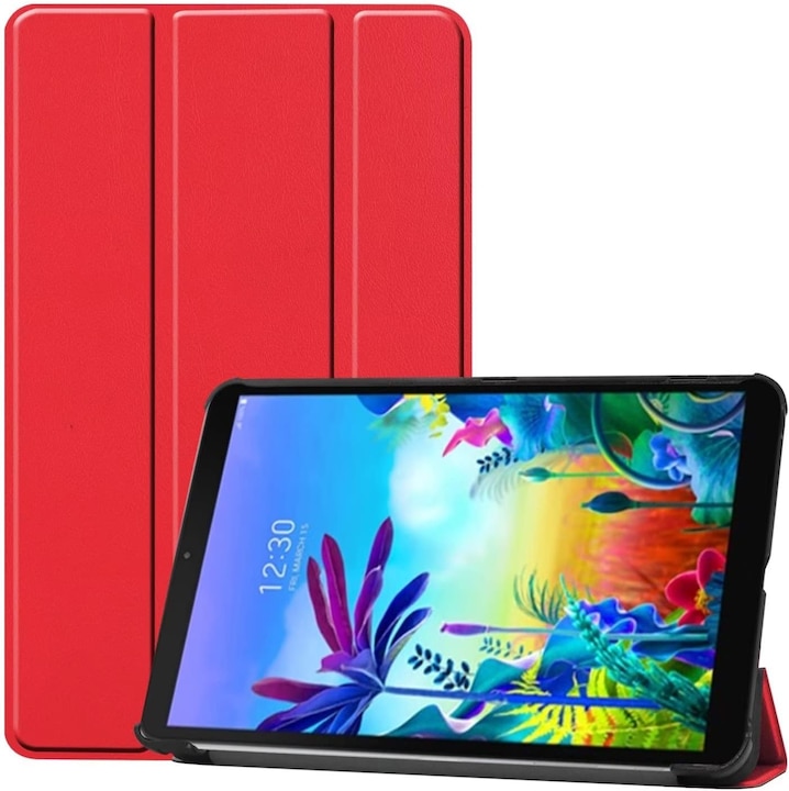 Husa Sigloo pentru tableta Xiaomi Pad 6S Pro 12.4' (2024) – Slim, Tri-Fold Magnetic, Piele Ecologica, Antisoc, Stand Reglabil, – Rosu