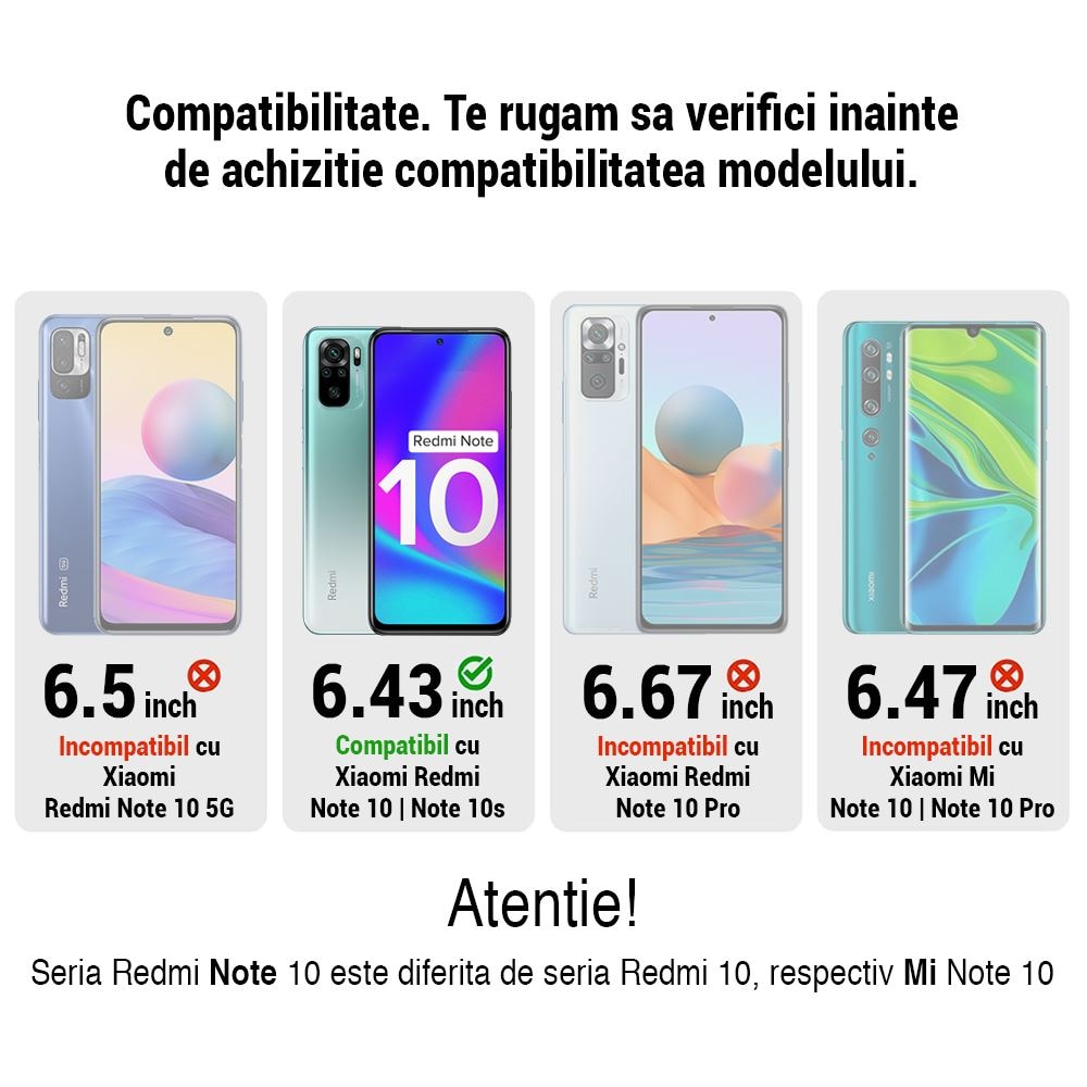 Folie Sticla Full Cover Premium pentru Xiaomi Redmi Note 10 / Redmi Note 10S, 5D, Full Glue, Negru