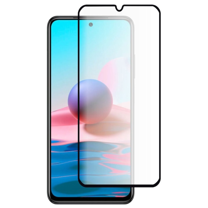 Folie Sticla Full Cover Premium pentru Xiaomi Redmi Note 10 / Redmi Note 10S, 5D, Full Glue, Negru