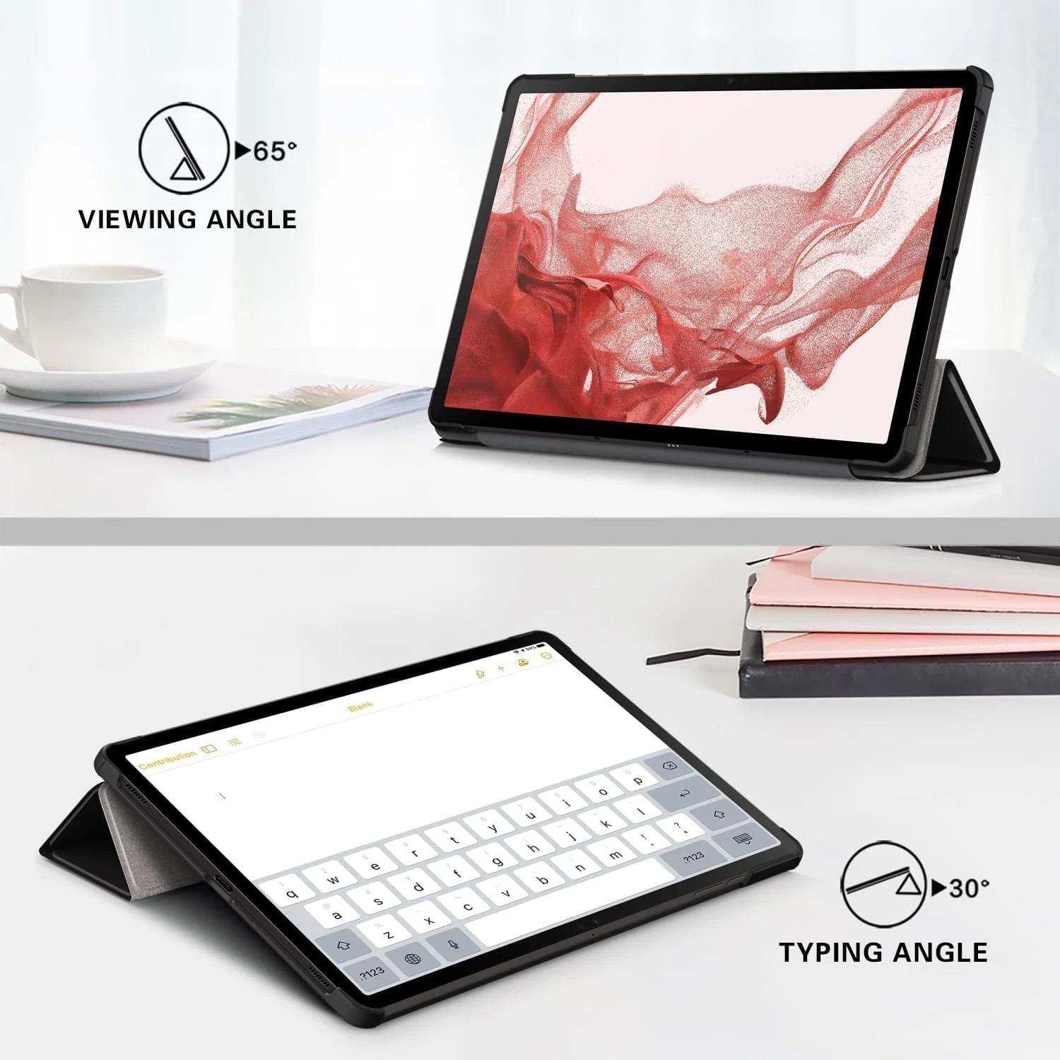 Husa Sigloo pentru tableta Xiaomi Pad 6S Pro 12.4', Slim, Piele Ecologica, Antisoc, Design Painted Tree