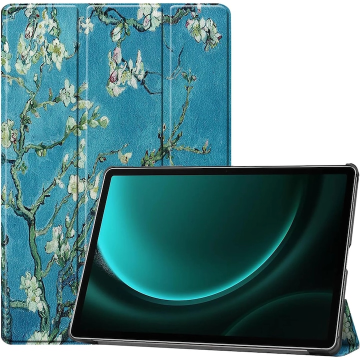 Husa Sigloo pentru tableta Xiaomi Pad 6S Pro 12.4', Slim, Piele Ecologica, Antisoc, Design Painted Tree