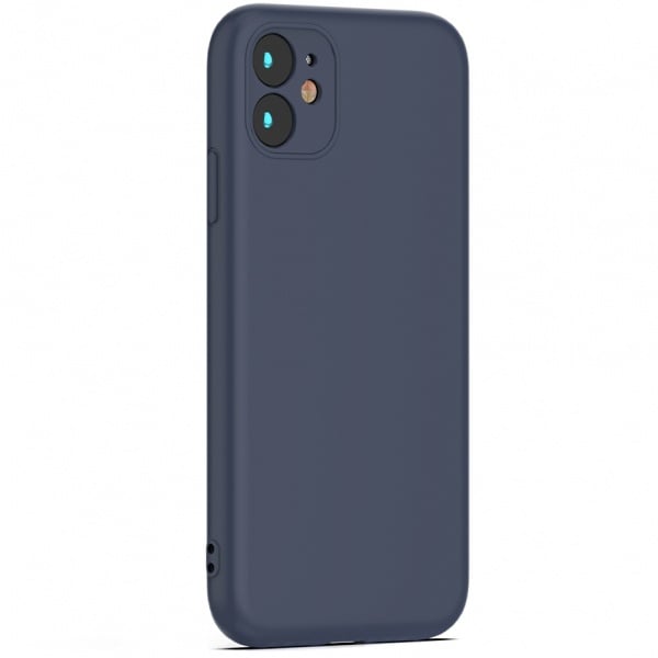 Husa spate din silicon compatibila cu Honor 200 Lite 5G, cu interior din piele intoarsa, mata, albastru inchis, silicon