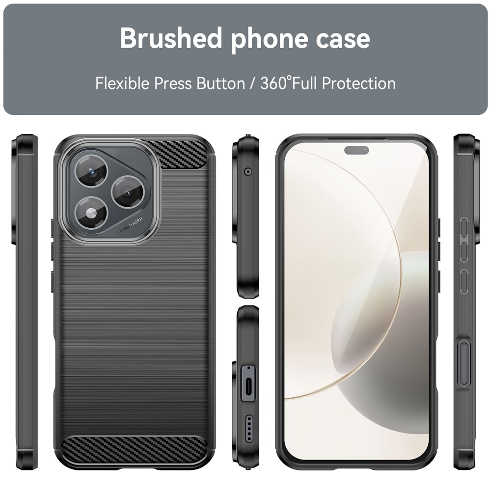Husa compatibila cu Honor 400 Lite, TPU Slim, Protectie Anti Soc, Aspect Fibra de Carbon, Negru