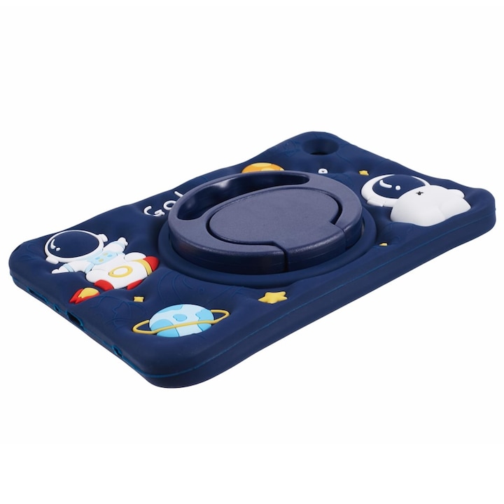 Husa compatibila cu Samsung Galaxy Tab A9 T220 X110/X117 pentru copii, XGSM, Blindata, Model Astronaut, Albastru