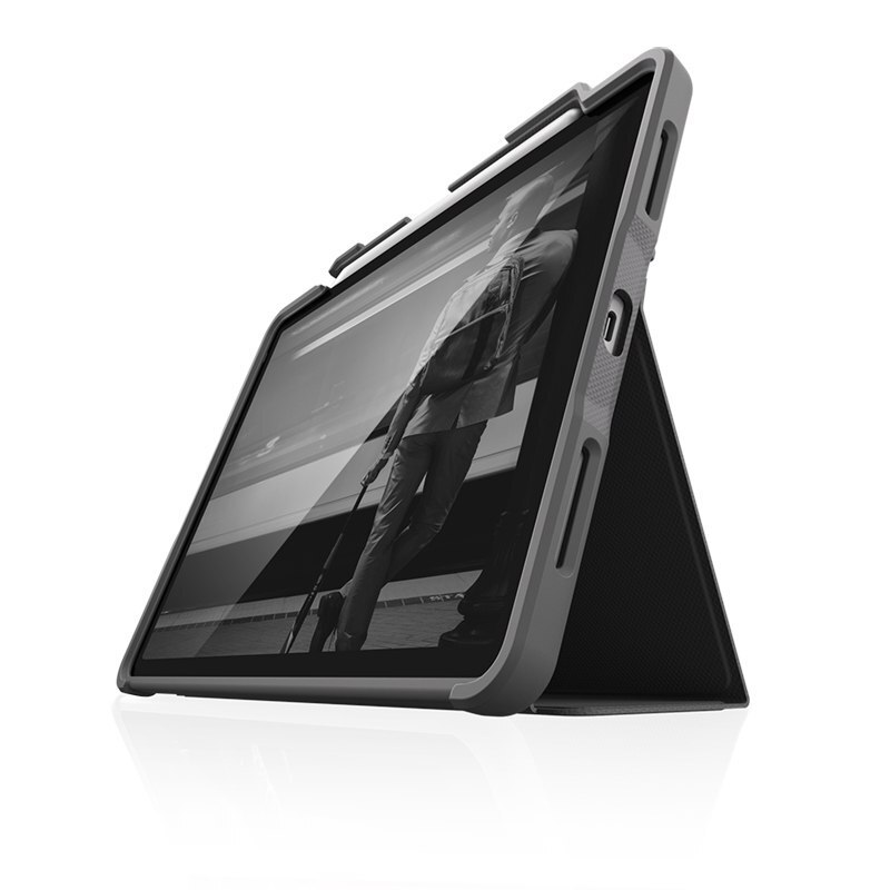Husa blindata STM, pentru iPad Air 10.9", cu suport Apple Pencil, Negru