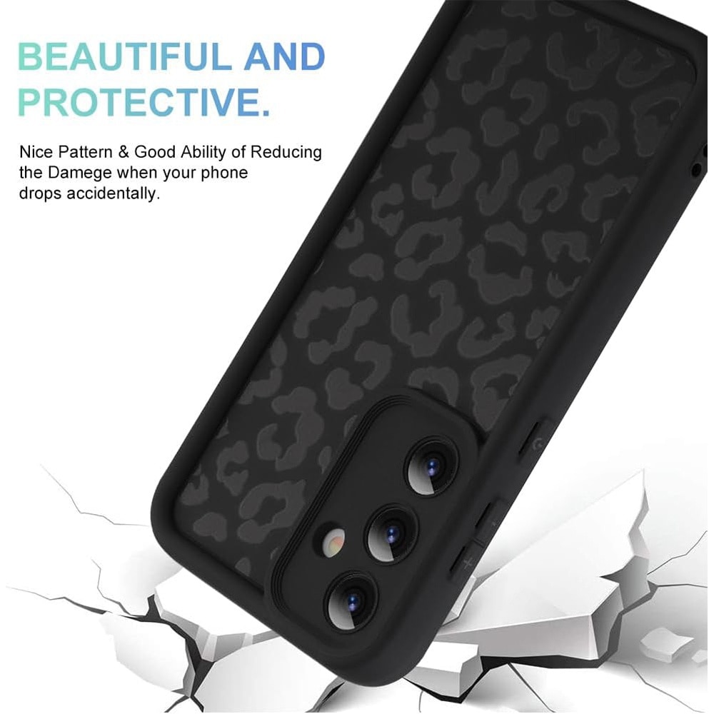 Husa pentru Telefon Compatibila cu Samsung Galaxy S24, G-Tech Glam Leopard Print, Protectie la Camera, Silicon, Margini Ridicate, Aspect Mat, Negru