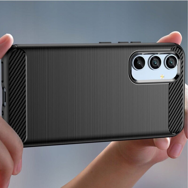 Husa compatibila cu Samsung Galaxy A54 5G TPU Ultra Protect Slim Anti-Soc, Fibra de Carbon, Negru